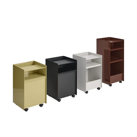 Desserte à roulettes Folded Tall métal rouge / Ouvert - H 83,7 cm - Muuto