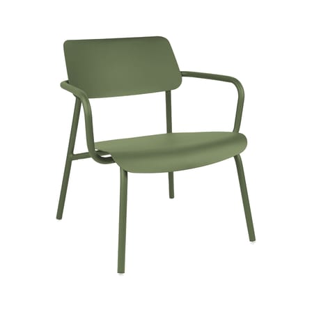 Fauteuil bas empilable Studie métal vert - Fermob