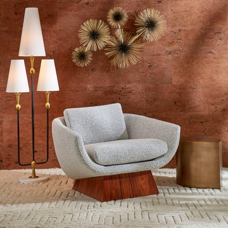 Fauteuil rembourré Rosewood Beaumont tissu gris - Jonathan Adler