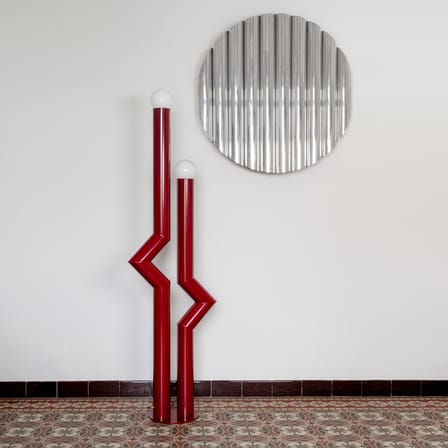 Déviation Double by Axel Chay Floor lamp metal red / H 170 cm - Exclusive - Axel Chay