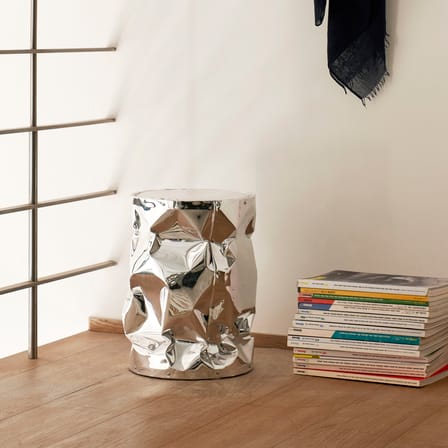 Hocker Tab.u metall silber / Beistelltisch - Ø 30 x H 43 cm - Opinion Ciatti