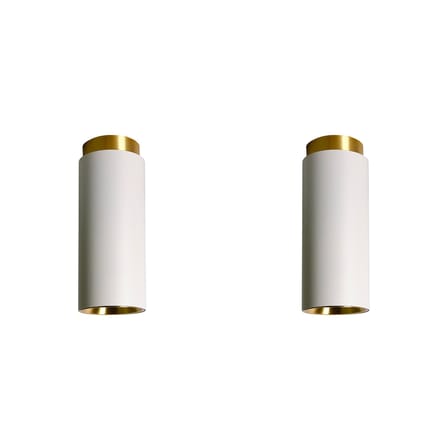 Pack promo  métal blanc / Set 2 plafonniers Tobo C65 - Ø 6,5 x H 16,5 cm - DCW éditions