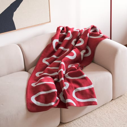 Plaid Swirl rouge / 150 x 200 cm - NOO.MA