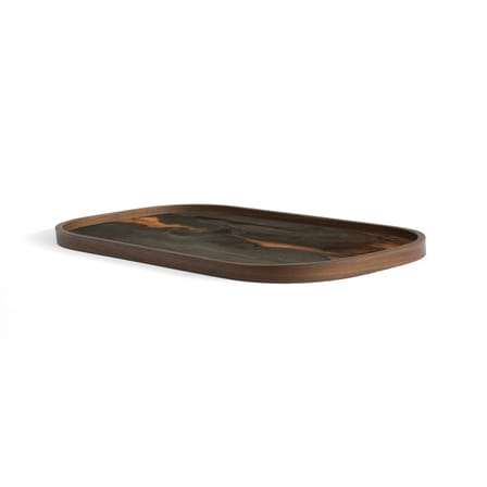 Plateau Organic verre marron / 53 x 31 cm - Peint main - Ethnicraft