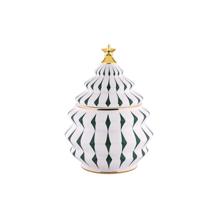 Scatola per biscotti Delight ceramica verde / Decorato a mano - Ø 19 x H 28 cm - Alessi