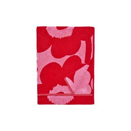 Serviette de bain Unikko rouge / 70 x 150 cm - Marimekko