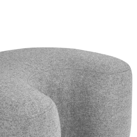 Pouf Ü tissu gris / 60 x 50 x H 30,5 cm - NOO.MA