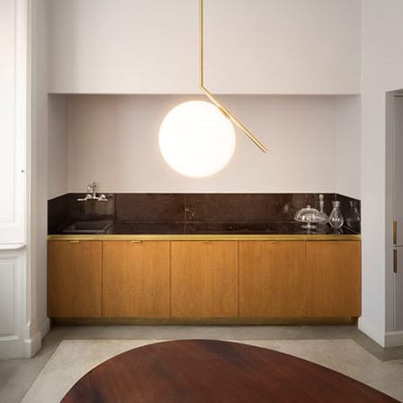 Suspension IC S2 verre noir / Ø 30 x H 72 cm - Michael Anastassiades, 2014 - Flos