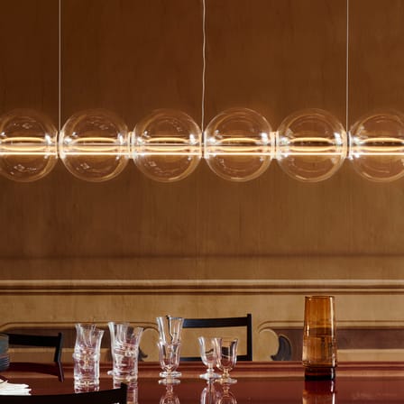 Suspension Luce Sferica S2 verre transparent / L 208 cm - Flos