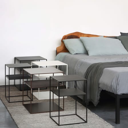 Table d'appoint Slim Irony Triplet métal noir / 40 x 40 x H 46 cm - Zeus