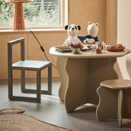 Table enfant Slope bois beige / Ø 71 x H 48 cm - Ferm Living