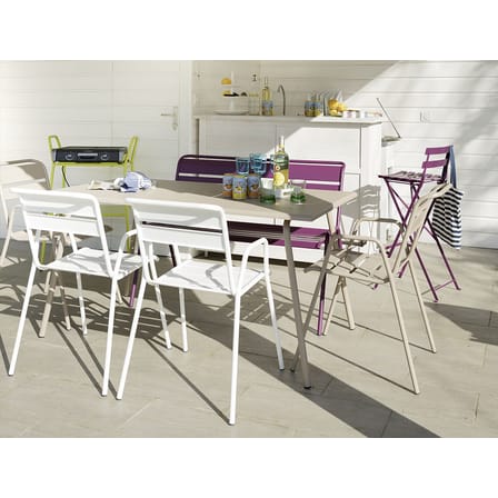 Table rectangulaire Monceau métal vert / 146 x 80 cm - 6 personnes - Fermob