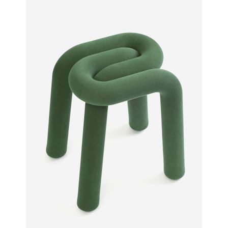 Tabouret rembourré Bold tissu vert - Moustache