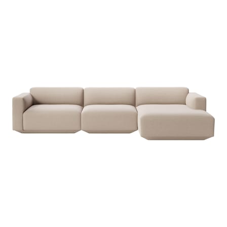 Canapé d'angle Develius F tissu beige / 4 places - L 309 cm / Dormeuse droite - &tradition