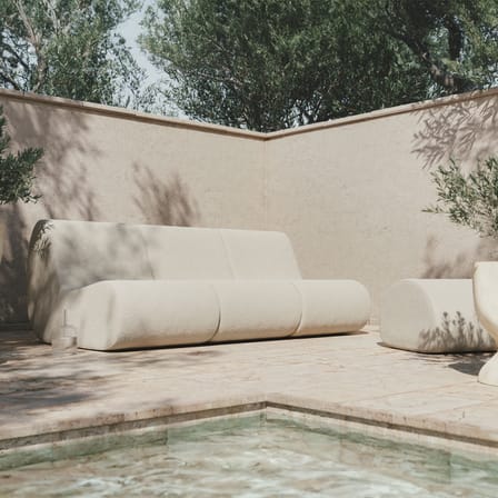 Chauffeuse Rouli tissu blanc / Canapé de jardin modulable - Ferm Living