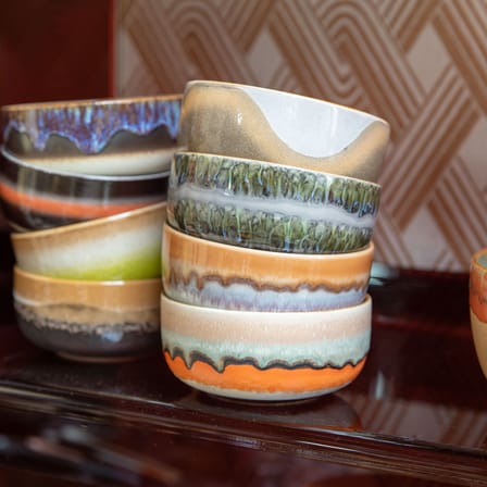 Set de 4 coupelles 70s ceramics / Ø 12,5 - 40 cl - HK LIVING