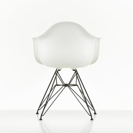 Fauteuil DAR - Eames Plastic Armchair plastique blanc / (1950) - Pieds noirs - Vitra
