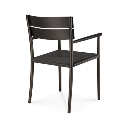 Fauteuil de repas Elin métal marron / Assise corde - Ethnicraft