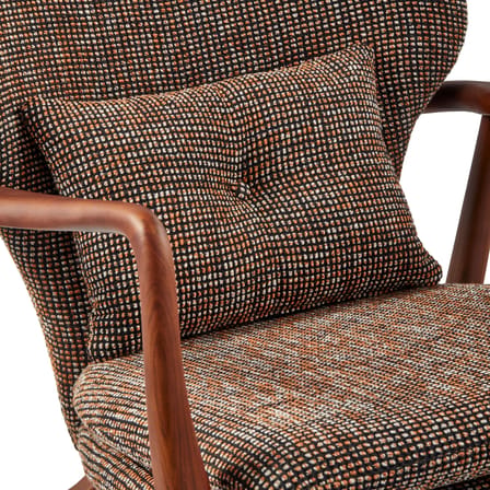 Fauteuil rembourré Peggy tissu marron - POLSPOTTEN