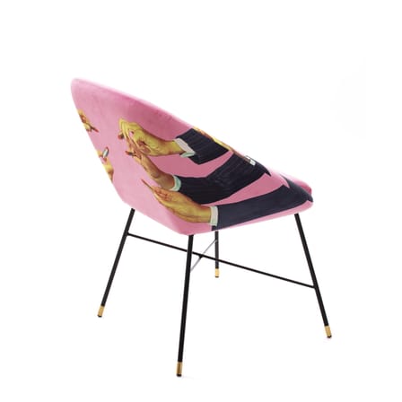 Fauteuil rembourré Toiletpaper tissu rose / Lipsticks - Seletti