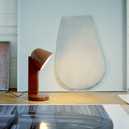 Lampe de table Céramique Down céramique rouge / Ronan Bouroullec - Fabriqué à la main - Flos