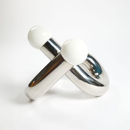 Lampe de table Sphinx métal argent - Axel Chay