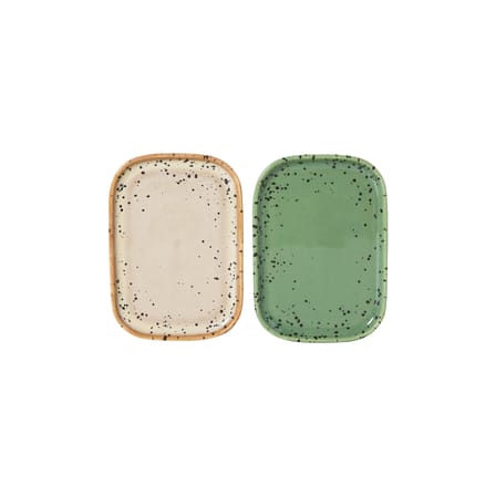 Piatto da dessert 70s ceramics ceramica multicolore / Vassoio piccolo - Set di 2 / 14,5 x 10,5 cm - HK LIVING
