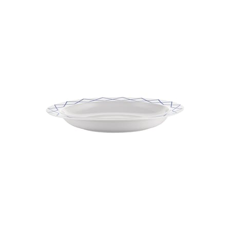 Plat de service La Bella Tavola céramique bleu / 38 x 30 cm - Ettore Sottsass - Alessi