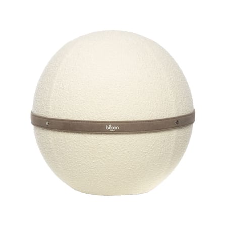 Pouf Bouclette XL blanc / Ergonomique - Ø 65 cm / Laine bouclette - BLOON PARIS