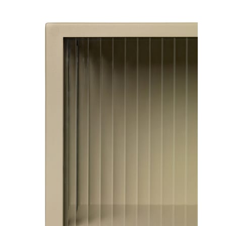 Rangement mural Haze métal beige / L 35 x H 60 cm - Verre cannelé - Ferm Living