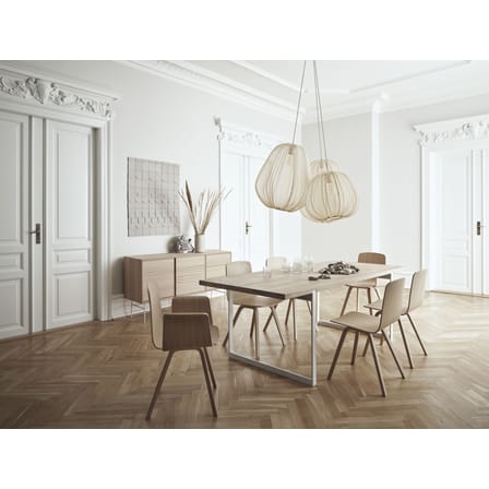 Suspension Balloon Small tissu gris / Résille translucide - Ø 47 x H 40 cm - Bolia