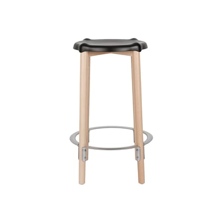 Tabouret de bar Poêle Collection métal noir / By Philippe Starck - H 65 cm - Alessi
