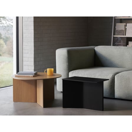Tavolino d'appoggio Slit Wood legno nero / Oblungo - 49,5 x 27,5 x H 35,5 cm / Legno - Hay