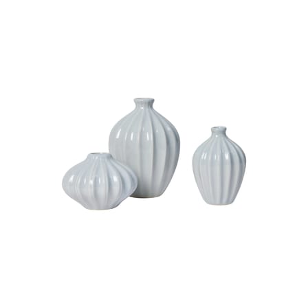 Set de 3 mini vases Amalie céramique bleu - BROSTE COPENHAGEN