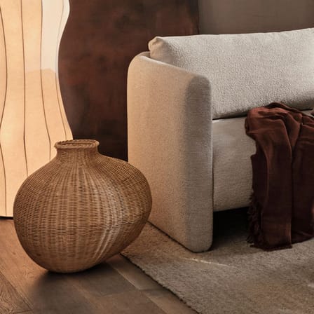 Vase Bola fibre végétale beige / 45 x 51 cm x H 50 cm - Rotin tressé main - Ferm Living