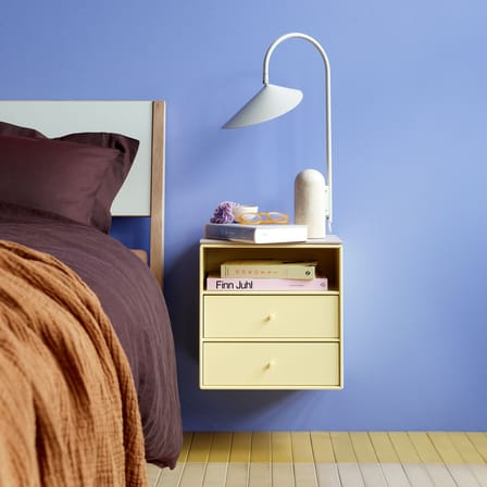 Rangement mural Montana Mini 1006 bois rose / 2 tiroirs + 1 compartiment - 35 x 35 x P 25 cm / Seconde vie - MONTANA