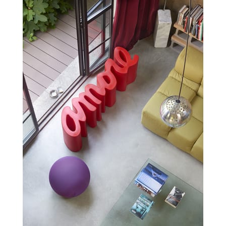 Banc Amore plastique rouge /  L 145 cm - Slide