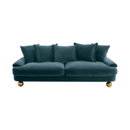 Canapé droit Greenwich bleu / L 220 cm - Velours - Jonathan Adler