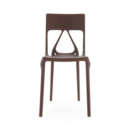 Chaise empilable A.I. Lite plastique marron / Conçu par intelligence artificielle - Recyclé - Kartell
