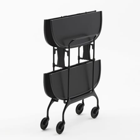 Desserte Gastone plastique noir / Pliable - 68 x 62 cm / Version mate - Kartell