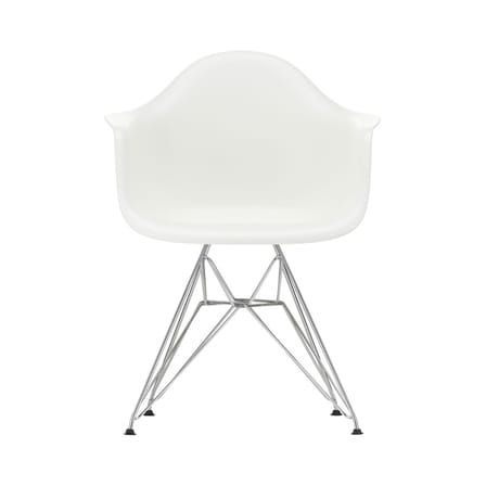 Fauteuil DAR - Eames Plastic Armchair plastique blanc / (1950) - Pieds chromés - Vitra