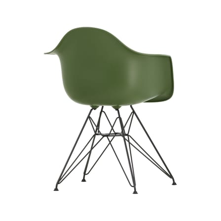 Fauteuil RE DAR - Eames Plastic Armchair plastique vert / (1950) - Pieds noirs / Recyclé - Vitra