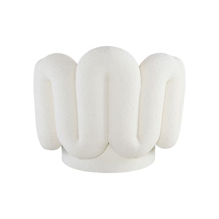 Fauteuil pivotant Serpentine blanc / Tissu bouclette - Jonathan Adler