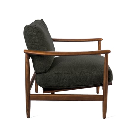 Fauteuil rembourré Todd tissu bois vert / Tissu bouclé - POLSPOTTEN