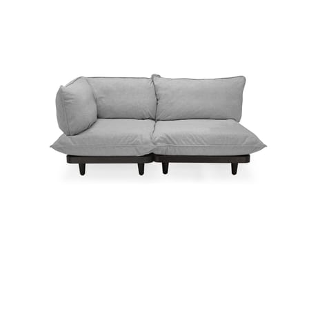 Divano da giardino a 2 posti Paletti set tessuto grigio / Bracciolo sinistro - L 190 cm - Fatboy