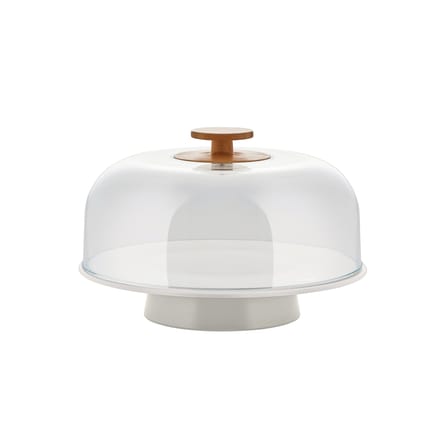 Plat à gâteau Mattina plastique céramique gris / Porcelaine & cloche en PMMA - Alessi