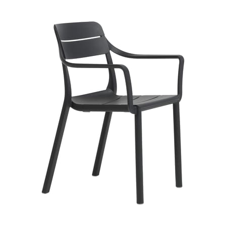 Poltrona impilabile Cassia corian nero - NARDI