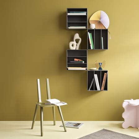 Rangement mural Montana Mini 1004 bois jaune / 3 étagères - 35 x 35 x P 25 cm - MONTANA