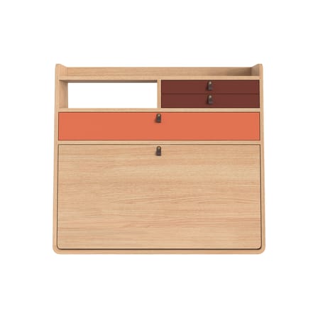 Secrétaire mural Gaston bois orange / L 80 x H 72 cm - Hartô