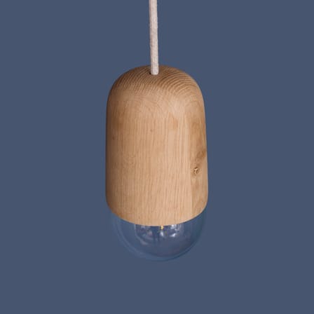 Suspension Luce Medium bois naturel / Ø 10 x H 18 cm - Hartô